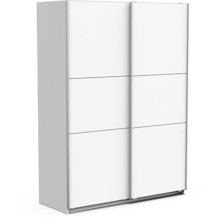 Szafa GHOST - Matowy biały wystrój - 2 drzwi przesuwne - dł. 148 x gł. 59,9 x wys. 203 cm - DEMEYERE