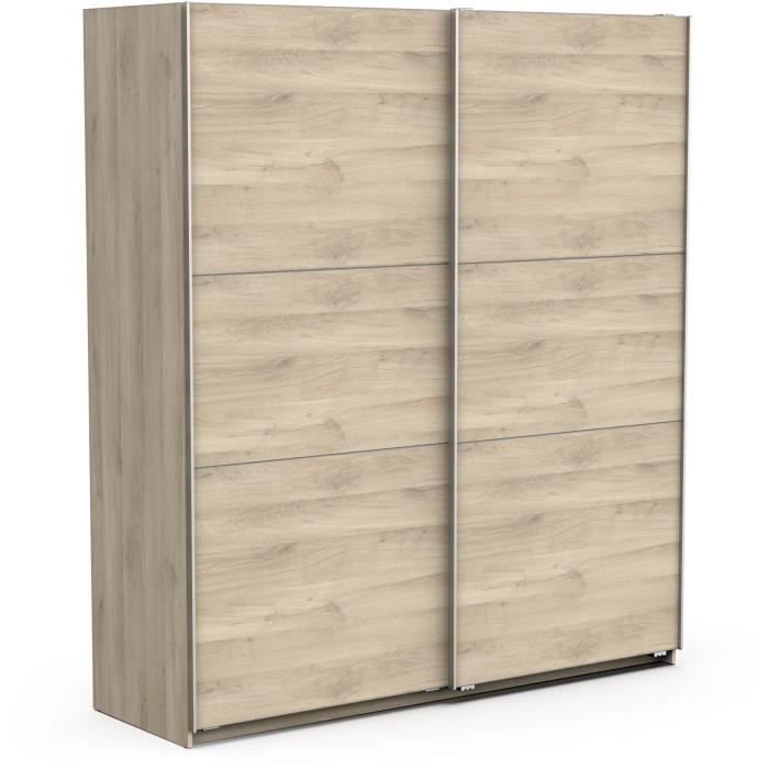 Szafa GHOST - dekor dąb Kronberg - 2 drzwi przesuwne - dł. 178,1 x gł. 59,9 x wys. 203 cm - DEMEYERE