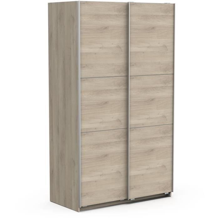 Szafa GHOST - dekor dąb Kronberg - 2 drzwi przesuwne - dł. 116,5 x gł. 59,9 x wys. 203 cm - DEMEYERE