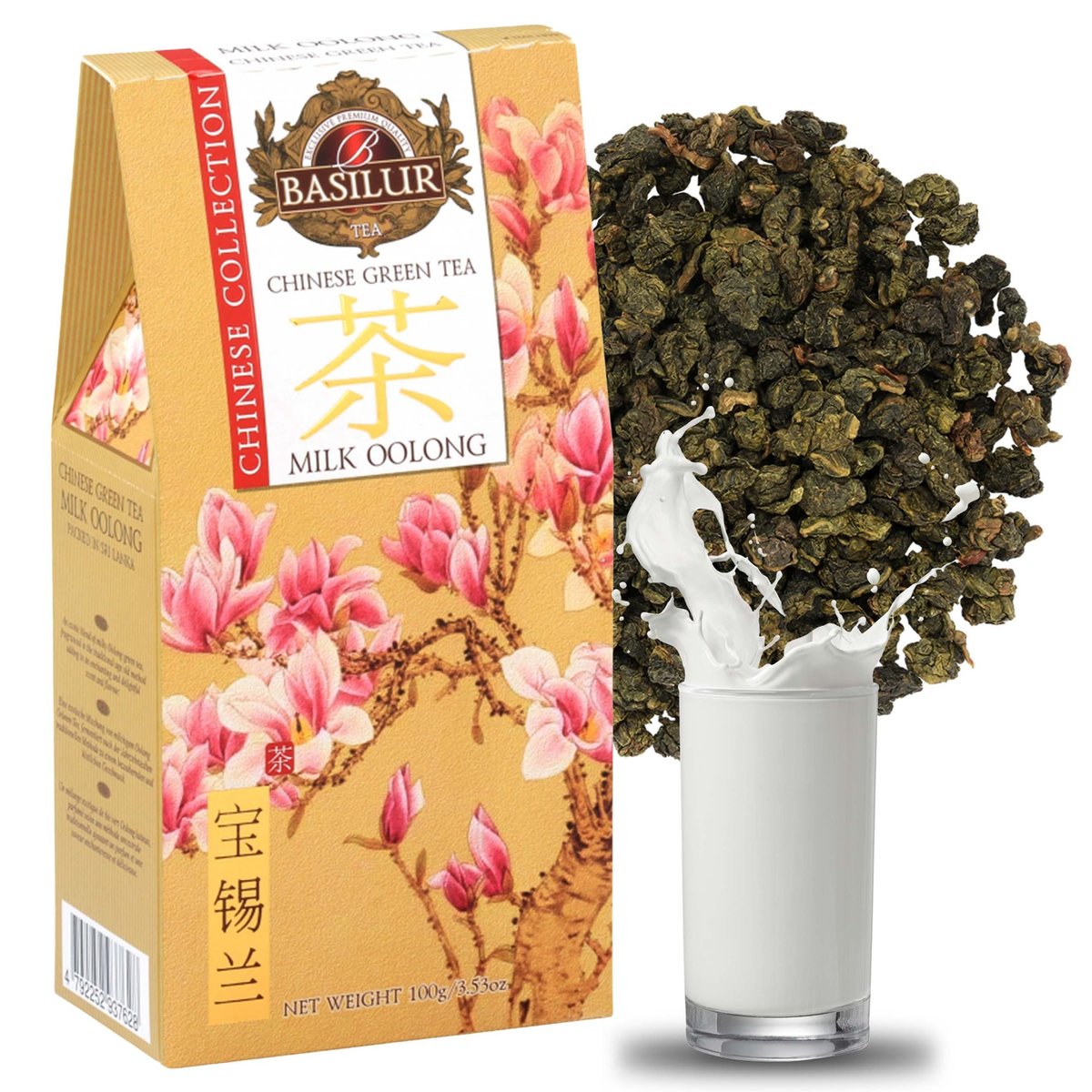 BASILUR Chinese Oolong Tea - Chińska Zielona herbata liściasta z nutą mleka, o delikatnym, kremowym smaku 100g x1