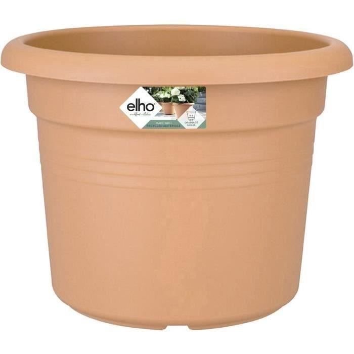 GREEN BASICS Okrągła doniczka - Plastik - Ø40 - Miękka terakota