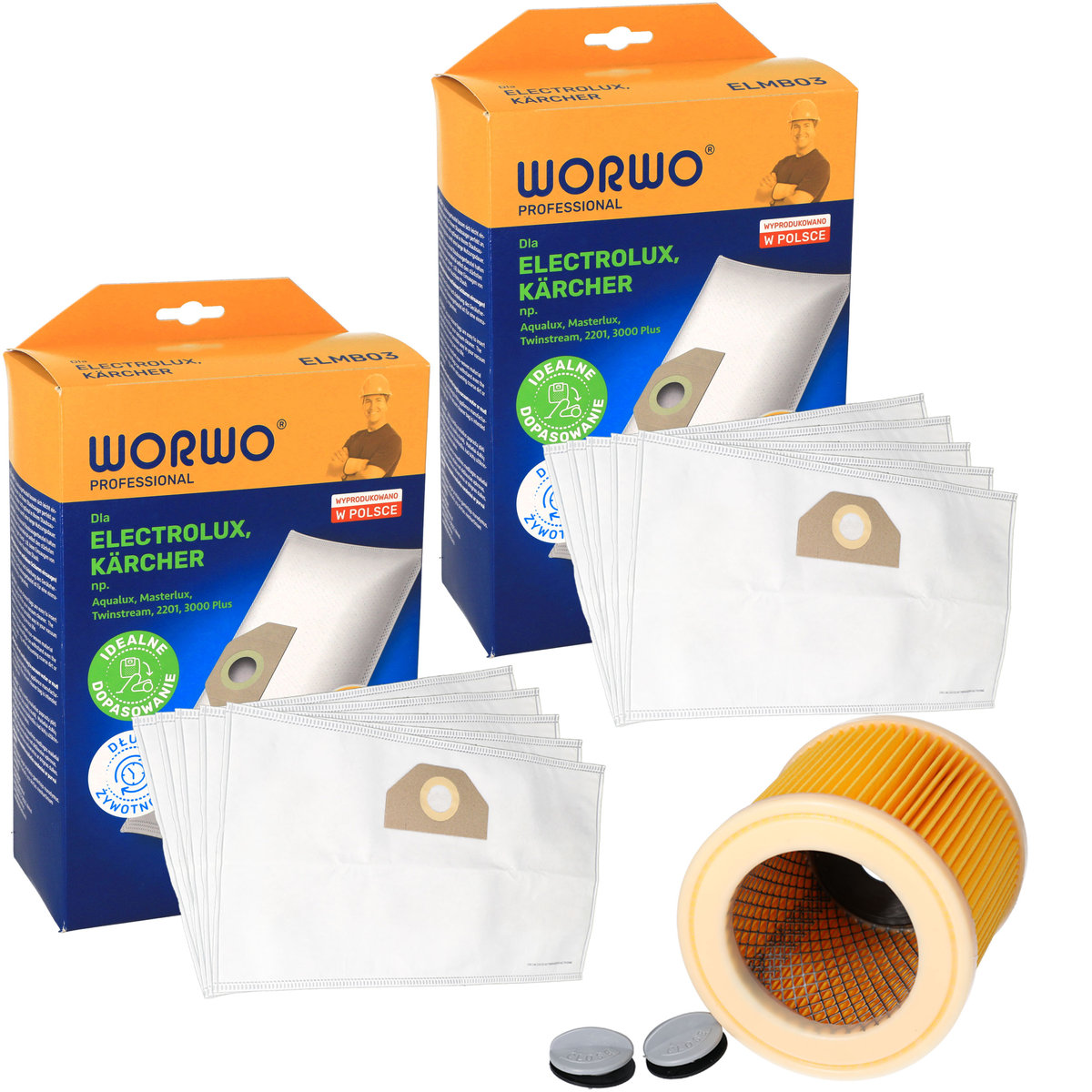 Worki do odkurzacza Karcher WD 3.200 6.959-130.0 10szt + filtr hepa