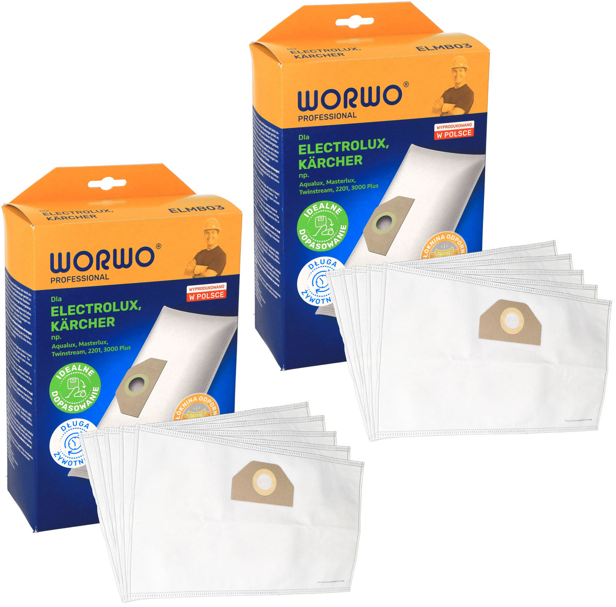 Worki do odkurzacza syntetyczny do Kärcher WD3 MV3 SE 4001 SE 4002  6.959-130.0 10szt