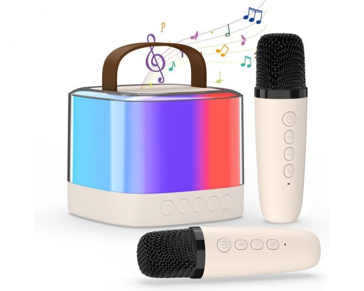 2 x Mikrofon bezprzewodowy + głośnik bluetooth Zestaw Karaoke Lamex