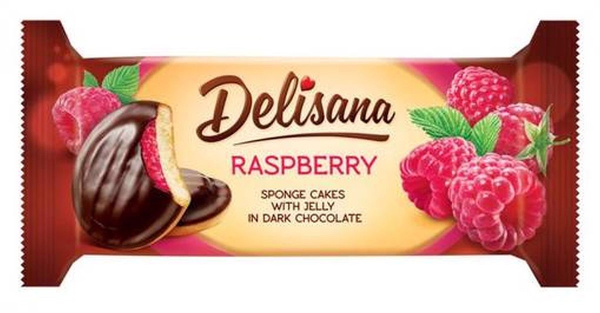 Delisana Ciastka z galaretką malinową 135g
