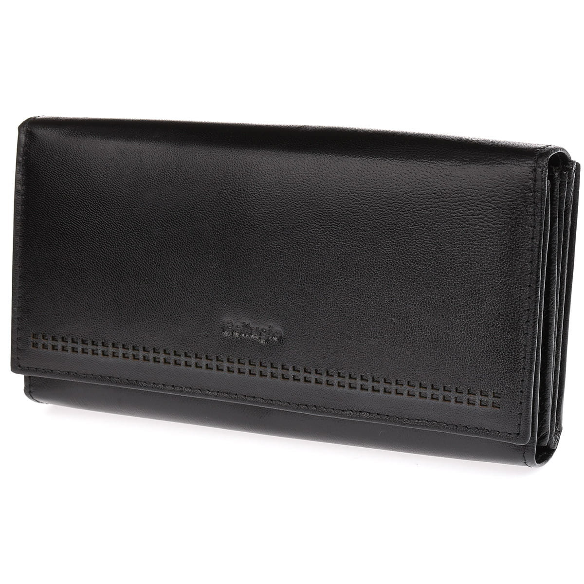 Dwustronny portfel damski skórzany czarny