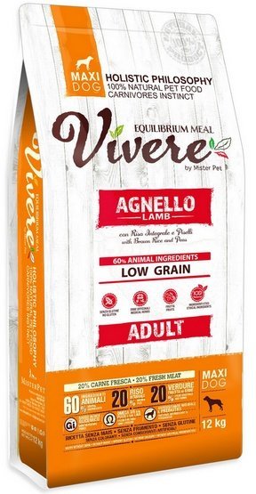 Vivere Dog Medium Adult Lamb 12kg