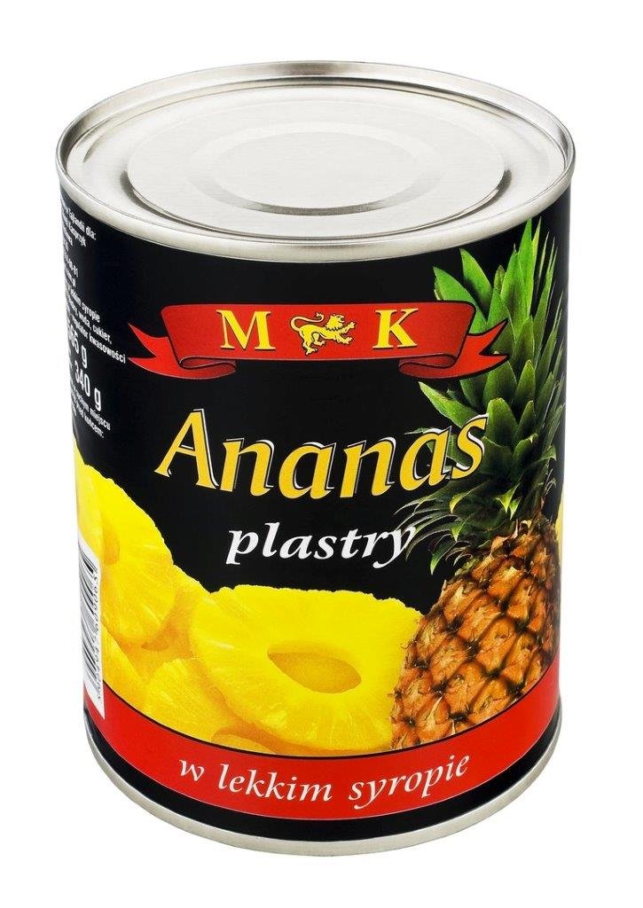 MK Ananas plastry w lekkim syropie 565g