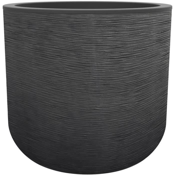 EDA PLASTIQUE - Graphit'Up 40 cm okrągła doniczka - 32,5 L - Antracytowa szarość