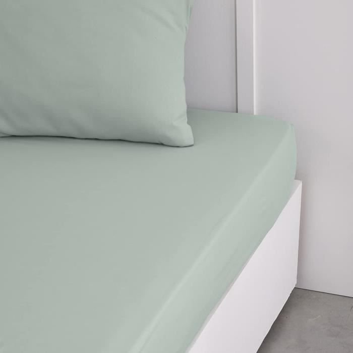 DZIŚ Prześcieradło Essential - 160 x 200+23 cm - 2 osoby - 100% bawełna gładka - Seledyn