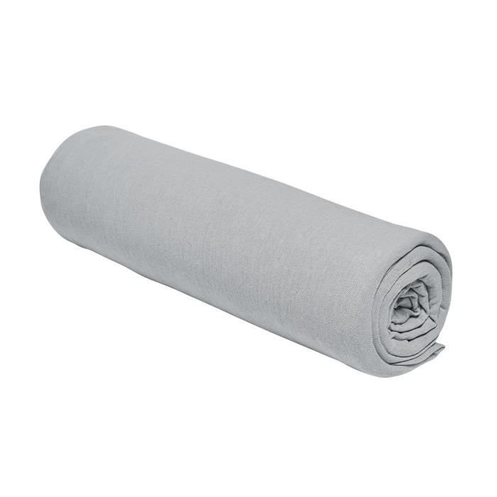 DZIŚ Essential prześcieradło z gumką - 90 x 190+25 cm - 1 osoba - 100% bawełna Jersey - Stal