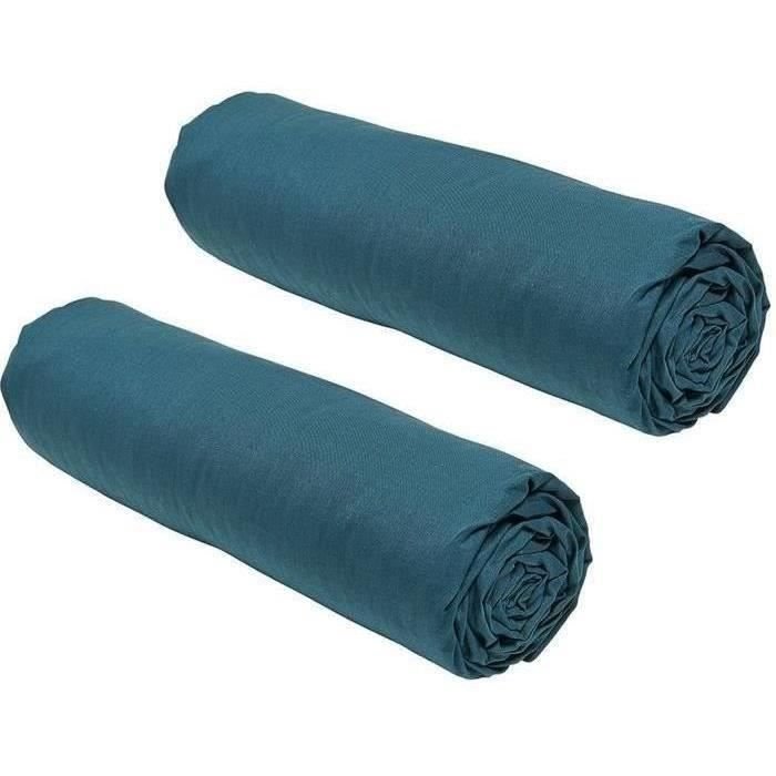 Zestaw 2 prześcieradeł TODAY Essential - 140 x 190 cm - 2 osoby - 100% bawełna - Paw