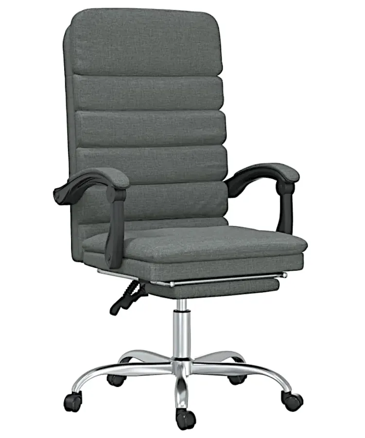 EDINOS Ciemnoszary rozkładany fotel masujący z podnóżkiem - Olion 3X