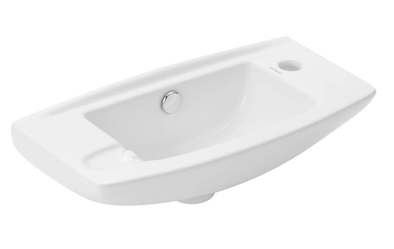 Umywalka ścienna Uptrend Carla 25x52 cm owalna biały połysk TR41189