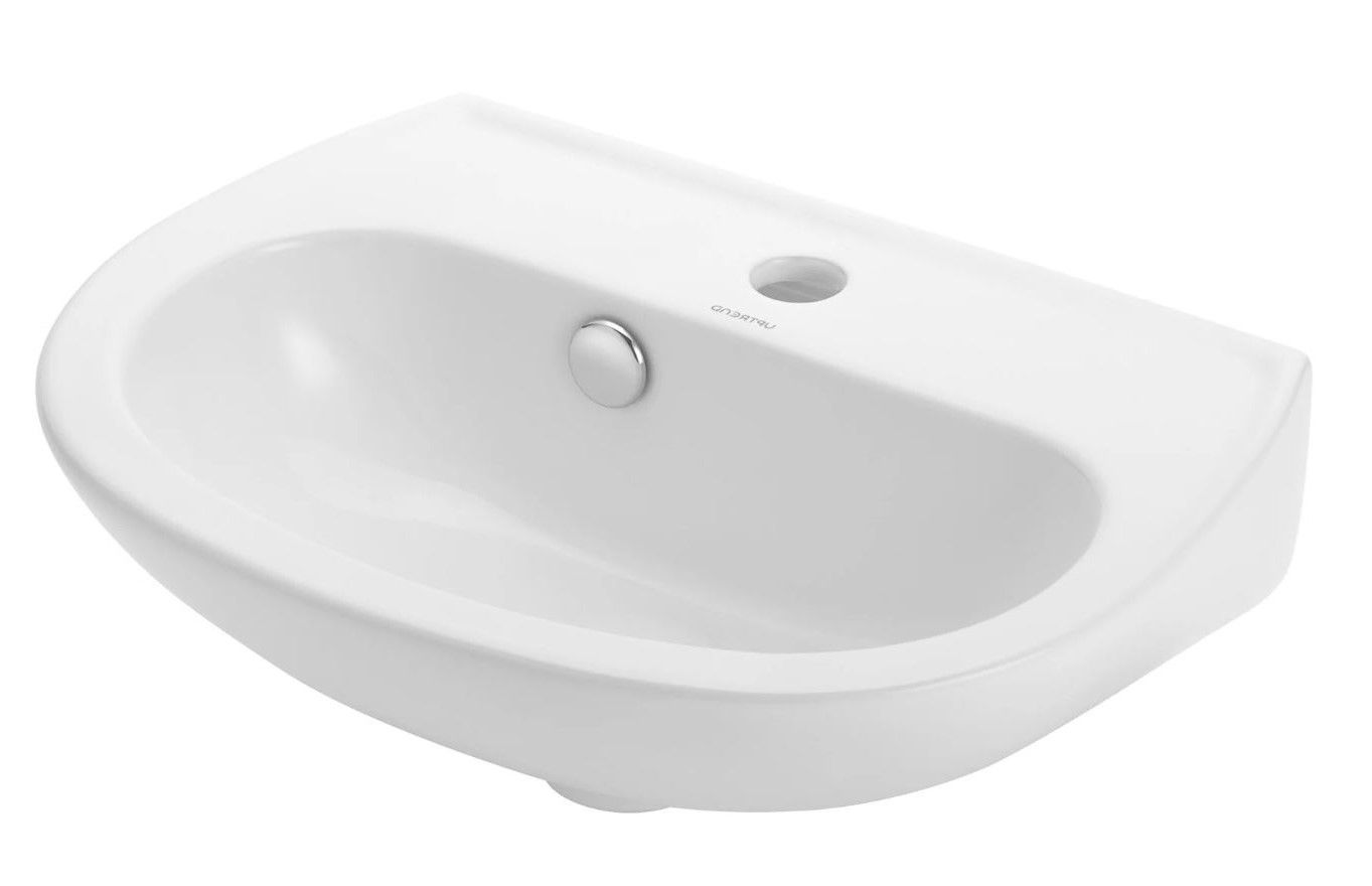 Umywalka ścienna Uptrend Abia 35x46 cm owalna biały połysk TR41183