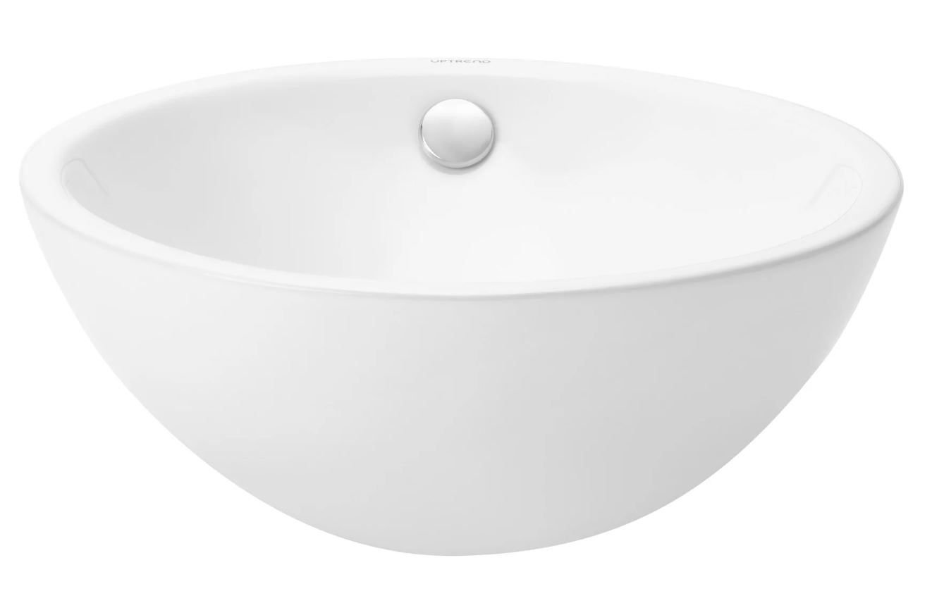 Umywalka nablatowa Uptrend Gala 40 cm okrągła biały połysk TR445