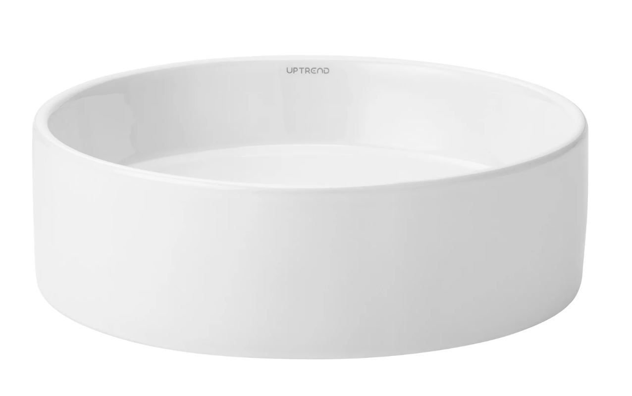 Umywalka nablatowa Uptrend Kaya 35 cm okrągła biały połysk TR4361
