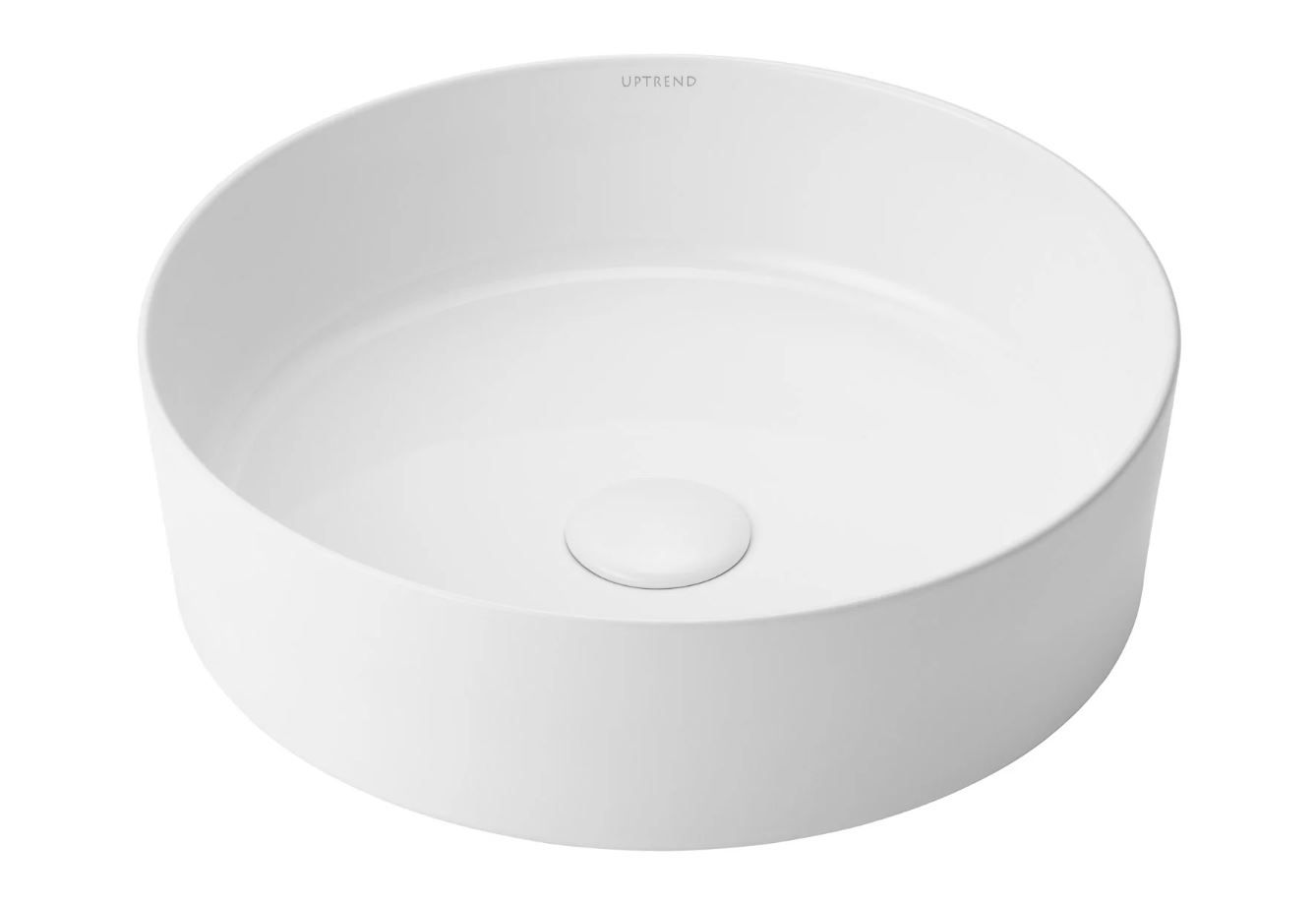 Umywalka nablatowa Uptrend Lynx 40 cm okrągła biały połysk UP4024