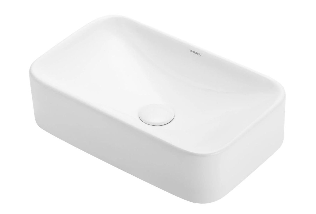 Umywalka nablatowa Uptrend Midea 30x49 cm prostokątna biały połysk TR4120A
