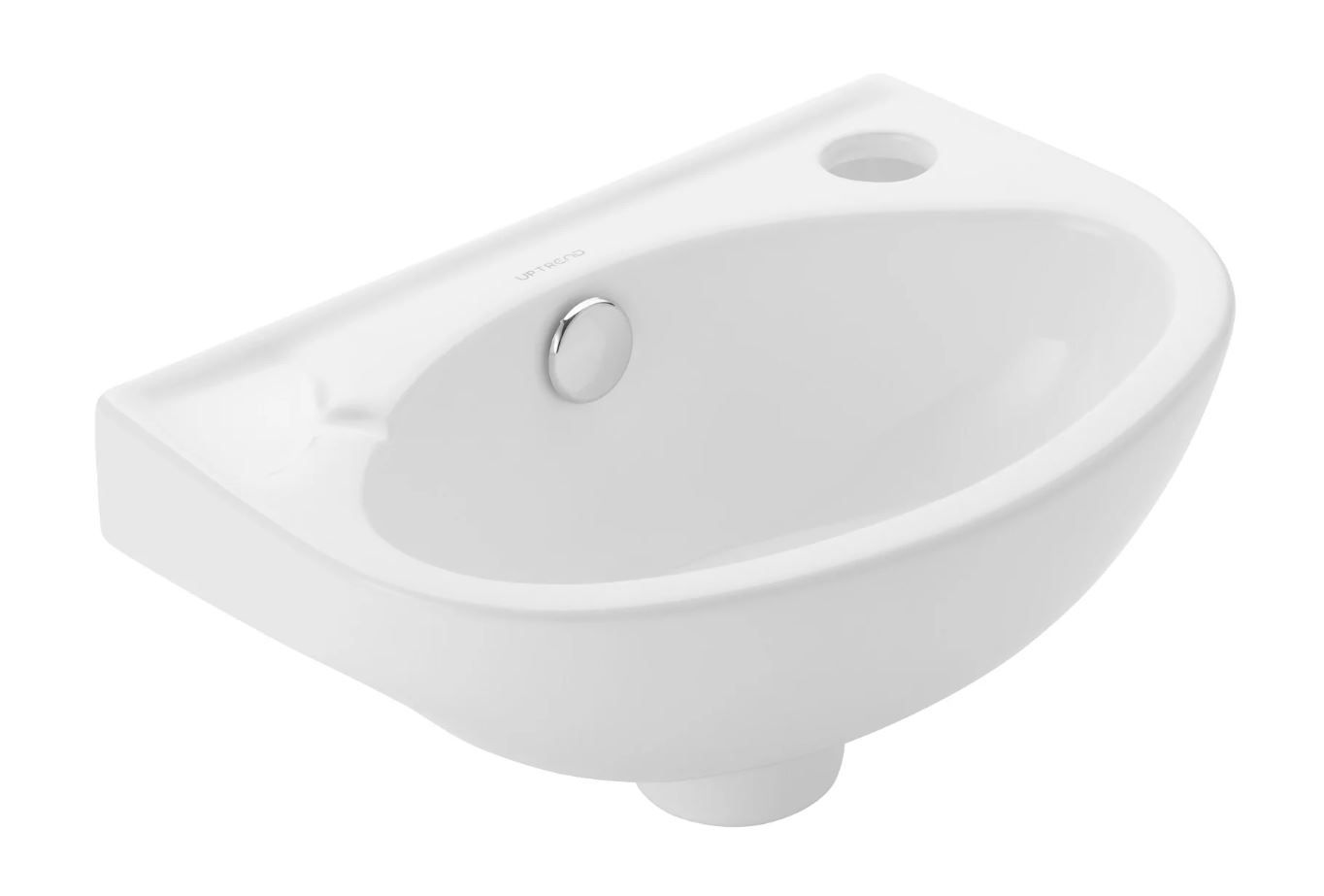Umywalka ścienna Uptrend Ines 24x36 cm owalna biały połysk TR41203