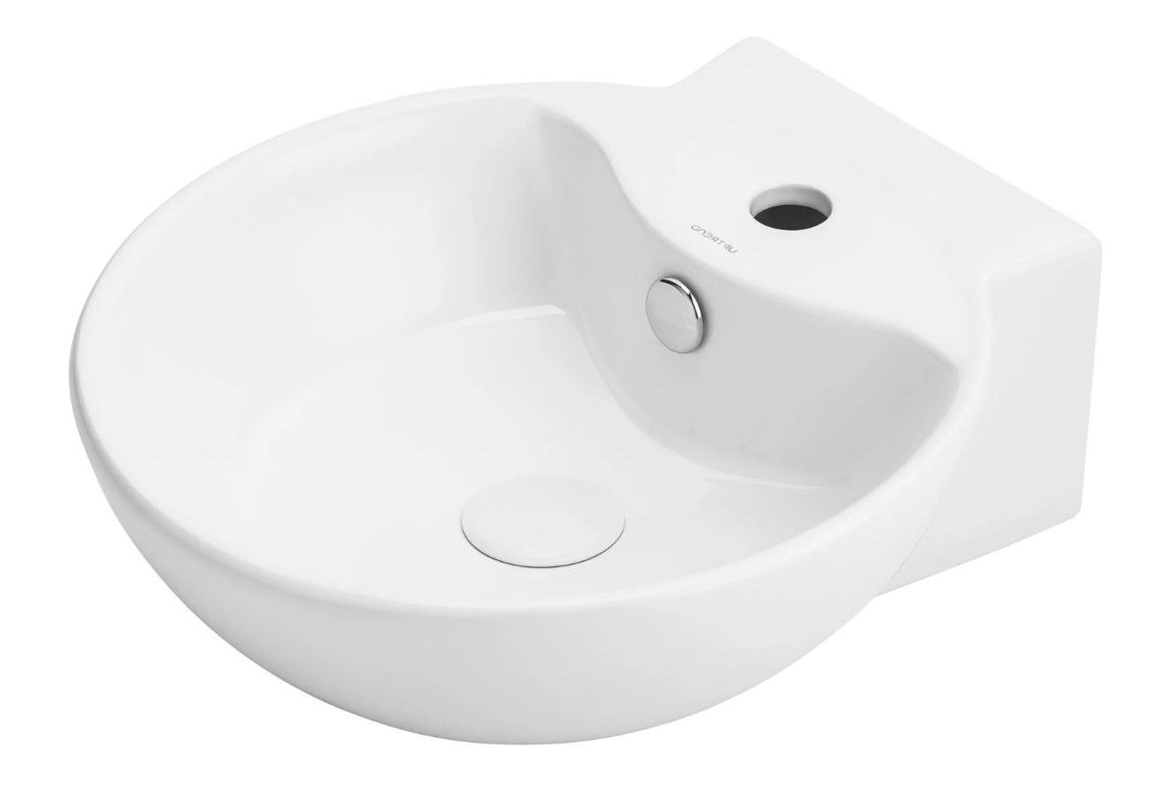 Umywalka ścienna Uptrend Rio 40 cm okrągła biały połysk TR4033