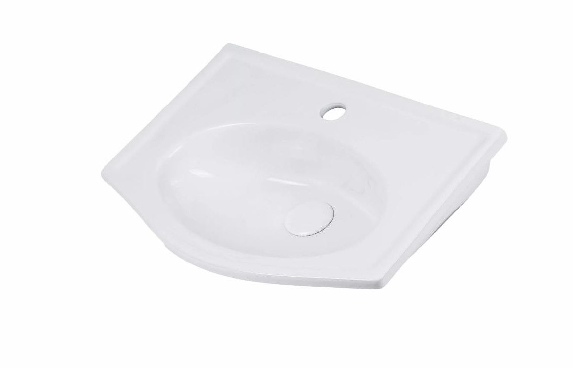 Umywalka ścienna Uptrend Vienna 38x52 cm prostokątna biały połysk TR405