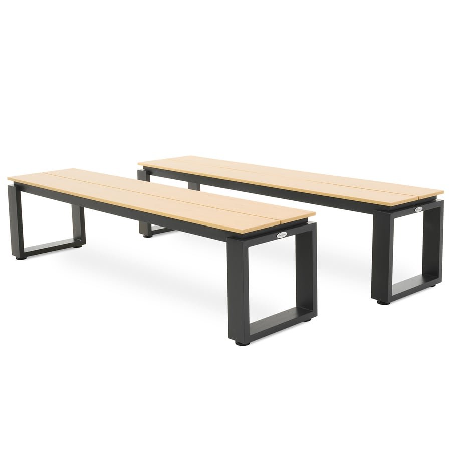 Zestaw 2 ławek ogrodowych aluminiowych di volio 160 cm Pisa - Beżowe