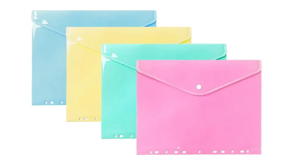 Paczka Teczka A4 kopertowa PP zawieszana pastel mix 10 szt. - BIURFOL