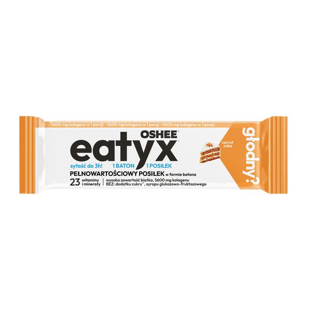 eatyx Baton Ciasto Marchewkowe, Pełnowartościowy Posiłek w Formie Batona, 60g