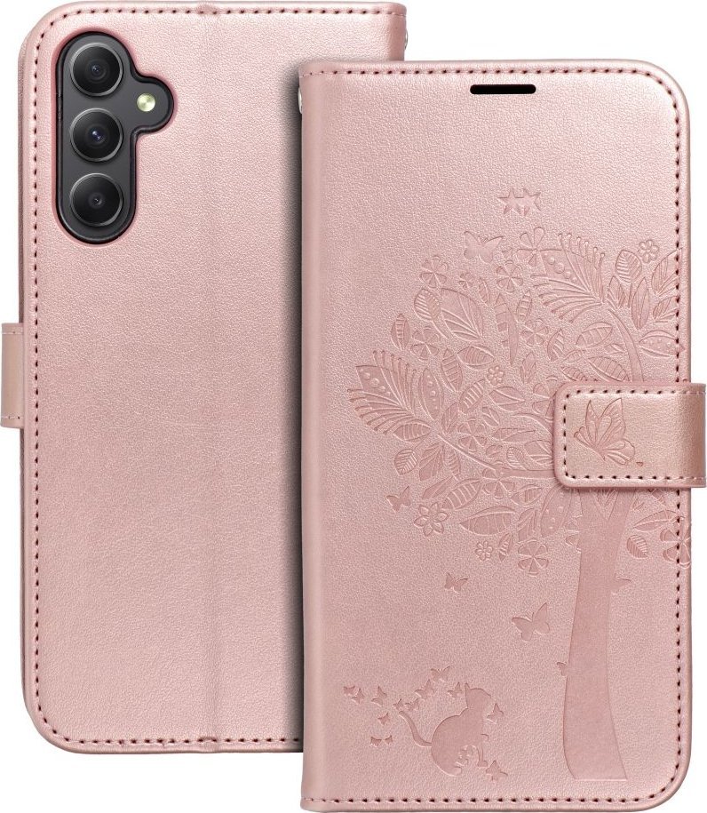 OEM Kabura MEZZO Book do SAMSUNG A34 5G drzewo złoty róż
