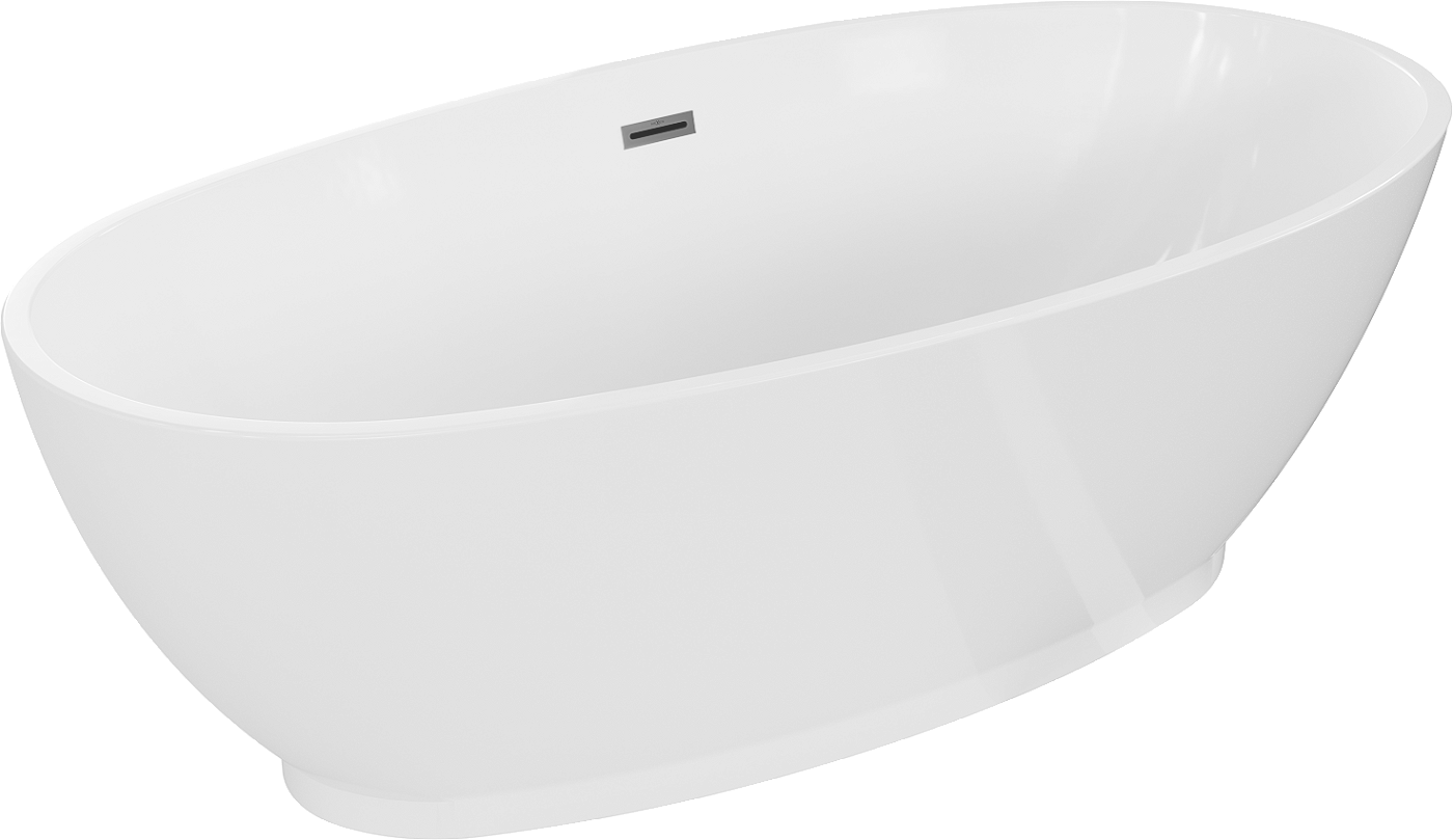 Mexen Bilbao wanna wolnostojąca 180 x 90 cm, biała, przelew gun metal szczotkowany - 51311809000-95