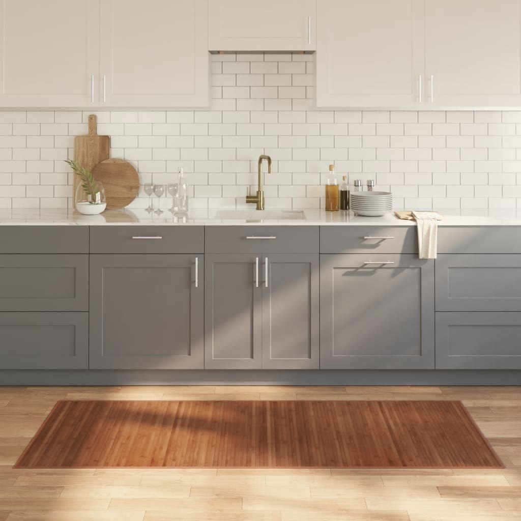 Dywan prostokątny, brązowy, 80x200 cm, bambusowy