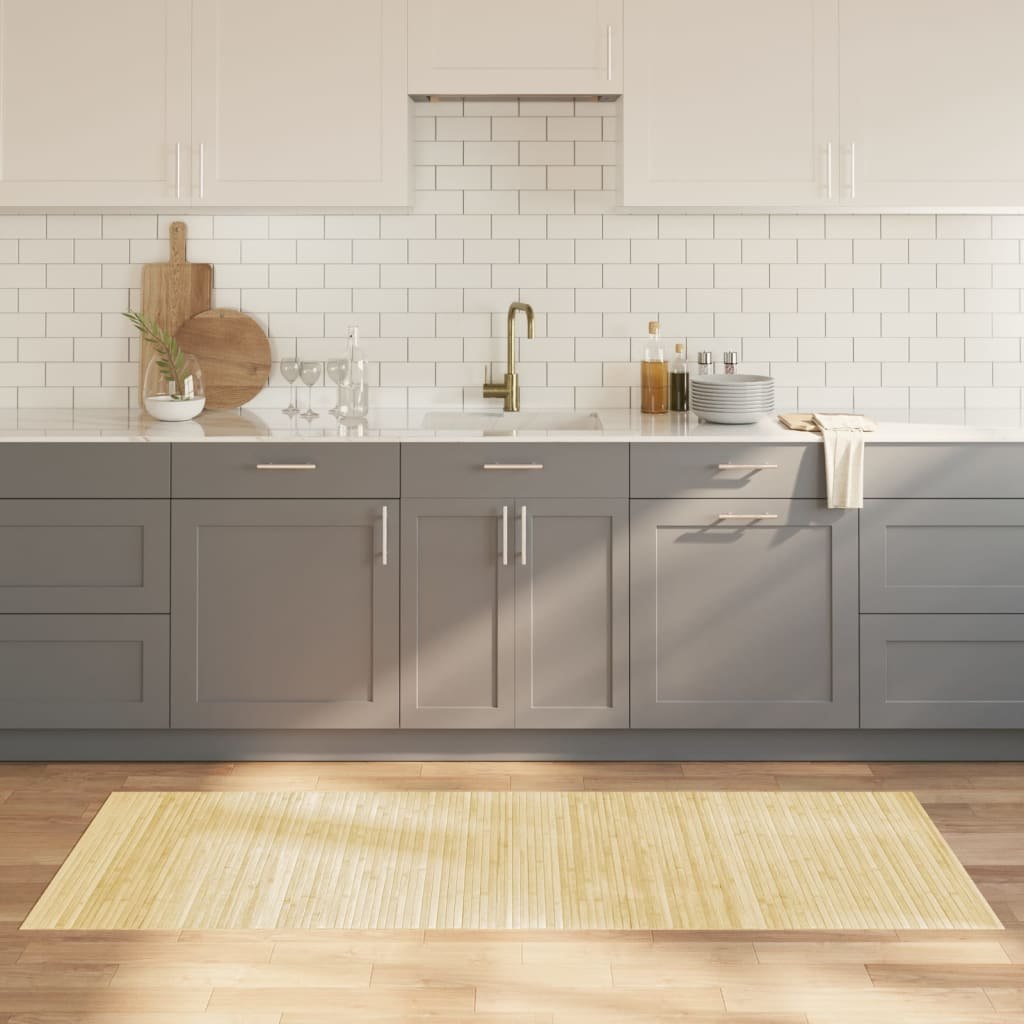 Dywan prostokątny, jasny naturalny, 80x200 cm, bambusowy