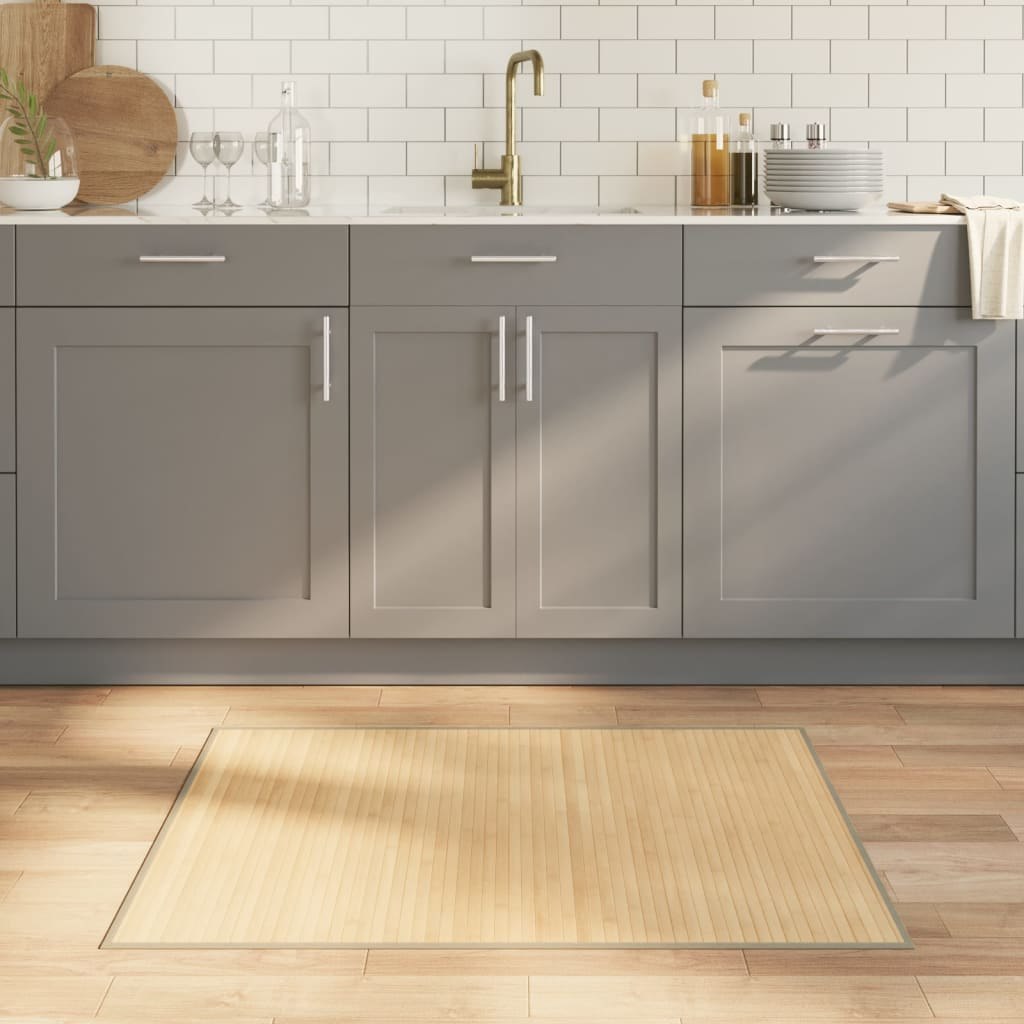 Dywan prostokątny, jasny naturalny, 80x100 cm, bambusowy