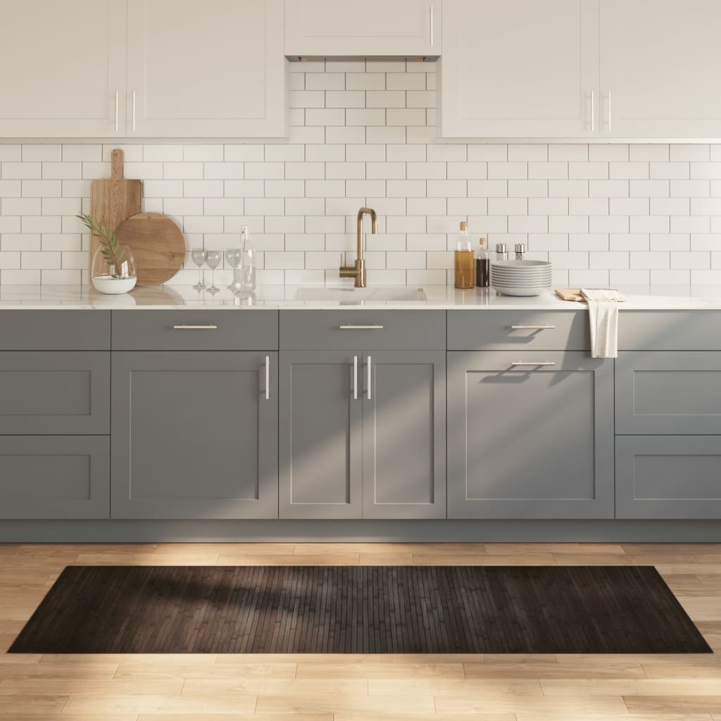 Dywan prostokątny, ciemnobrązowy, 70x200 cm, bambusowy