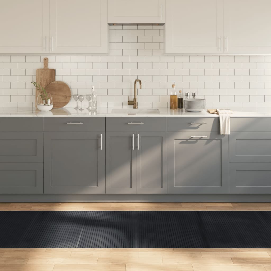 Dywan prostokątny, czarny, 80x300 cm, bambusowy