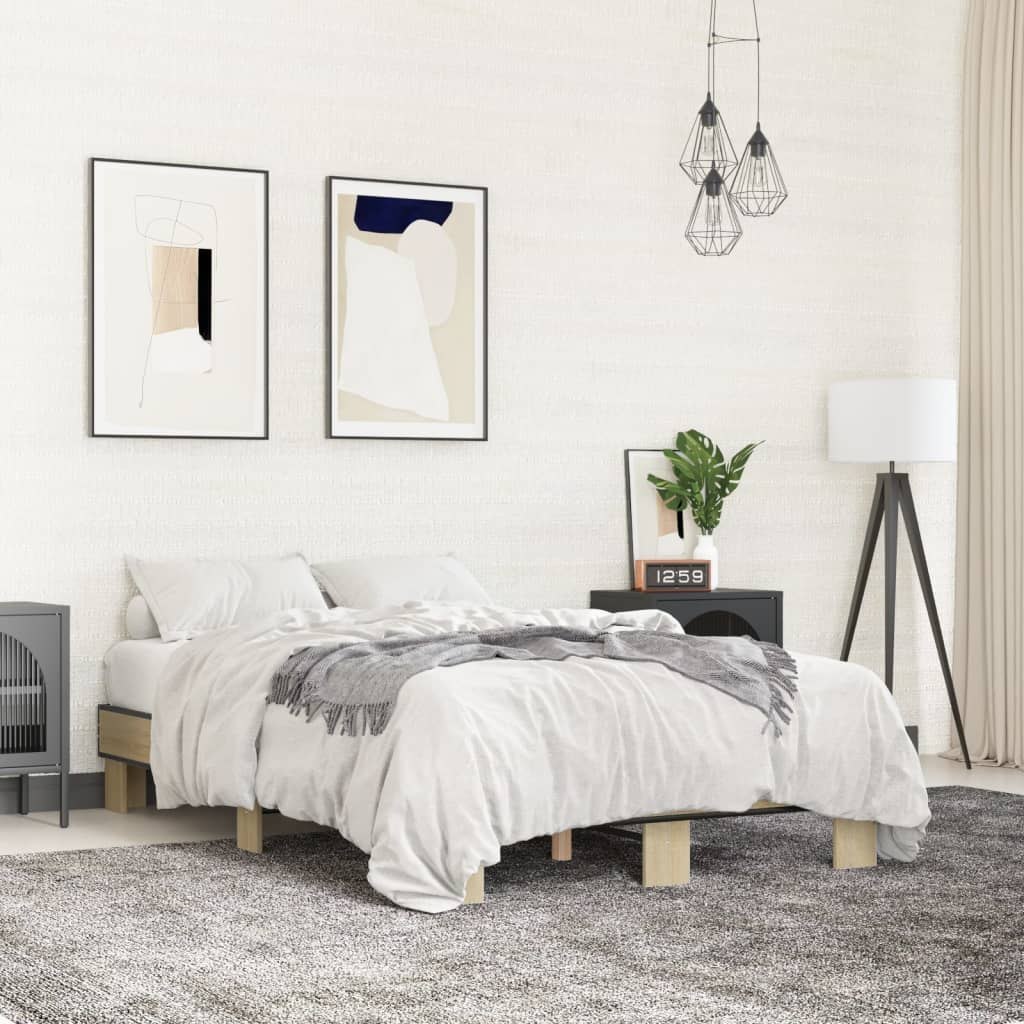 Rama łóżka, dąb sonoma, 120x200 cm, materiał drewnopochodny Lumarko!