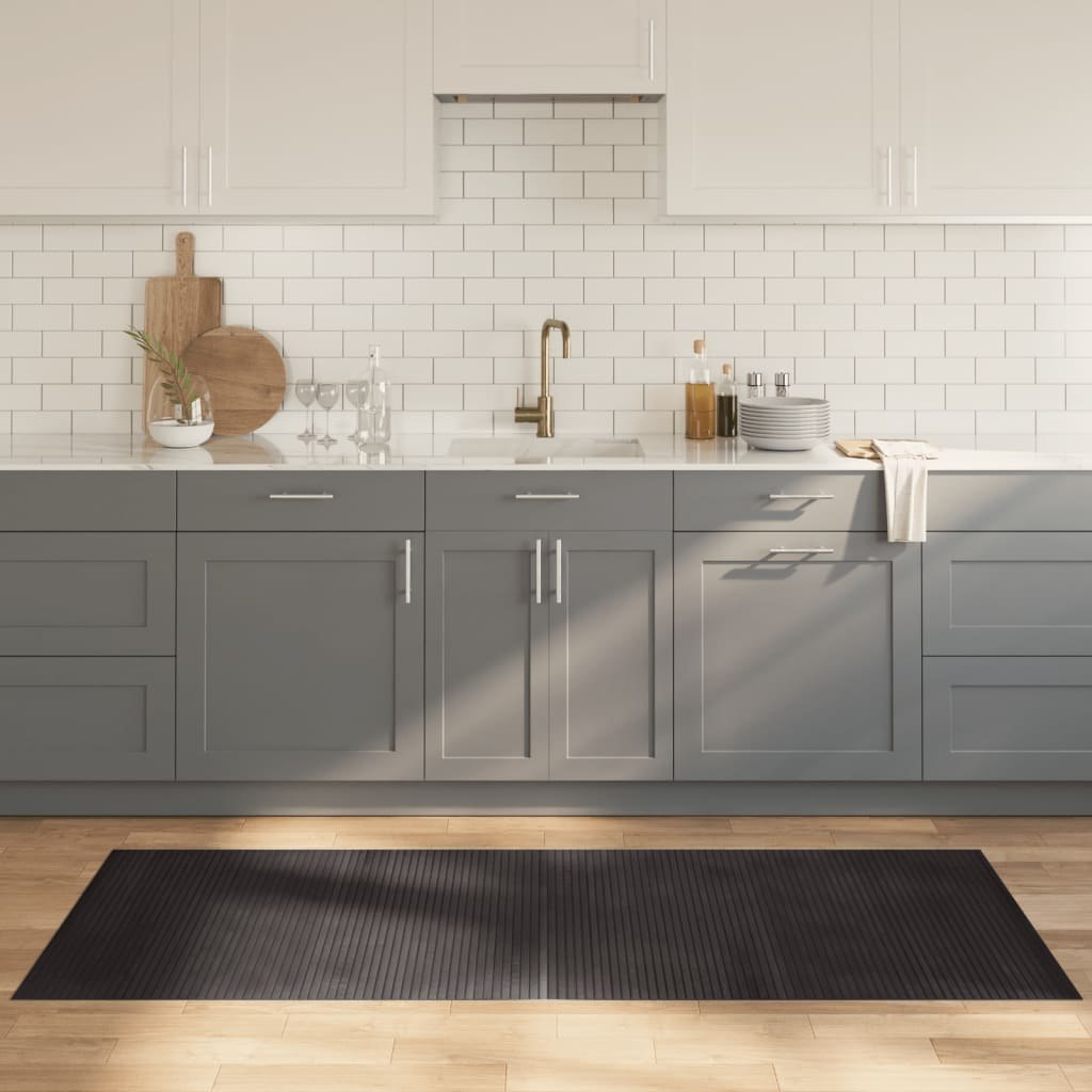 Dywan prostokątny, ciemnobrązowy, 80x200 cm, bambusowy