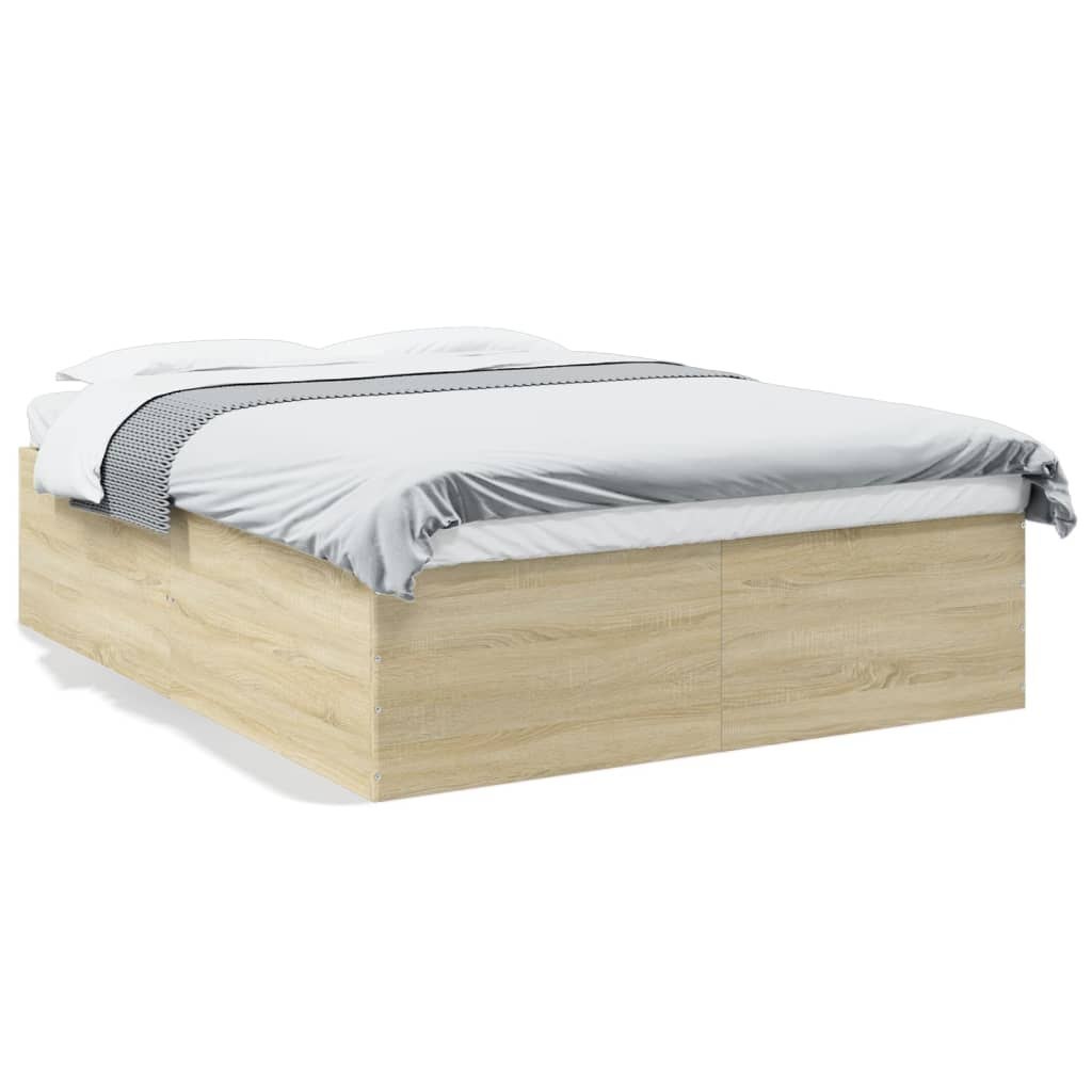 Rama łóżka, dąb sonoma, 150x200 cm, materiał drewnopochodny Lumarko!
