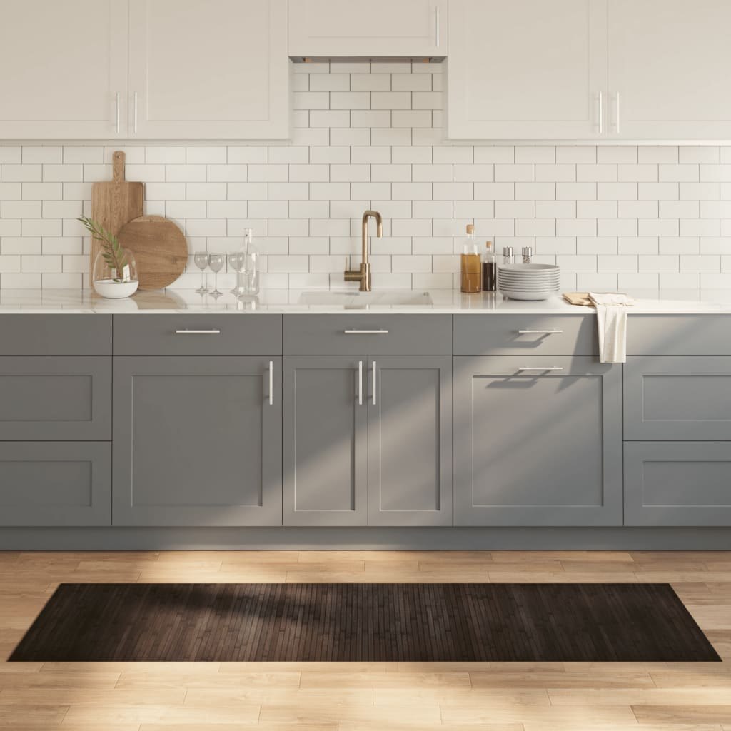 Dywan prostokątny, ciemnobrązowy, 60x200 cm, bambusowy