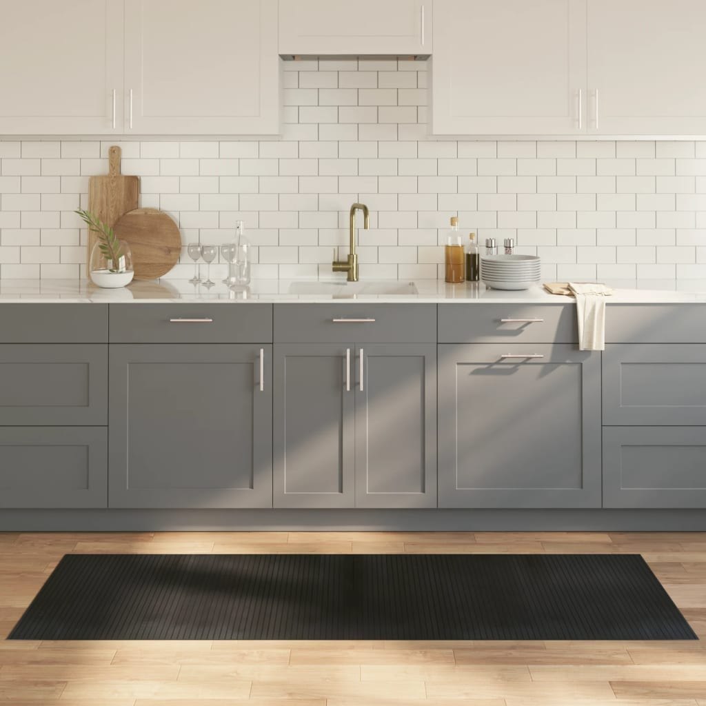 Dywan prostokątny, czarny, 70x200 cm, bambusowy