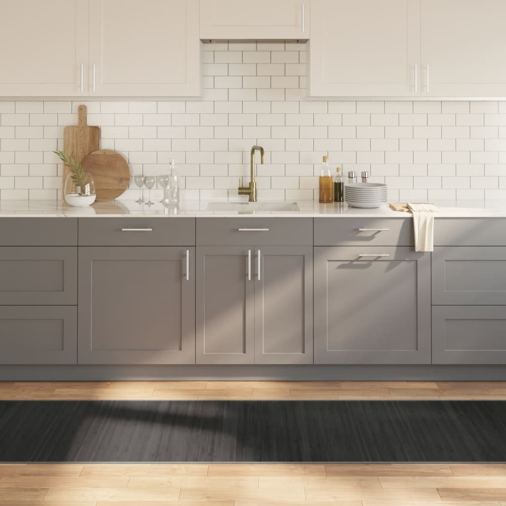 Dywan prostokątny, szary, 70x300 cm, bambusowy