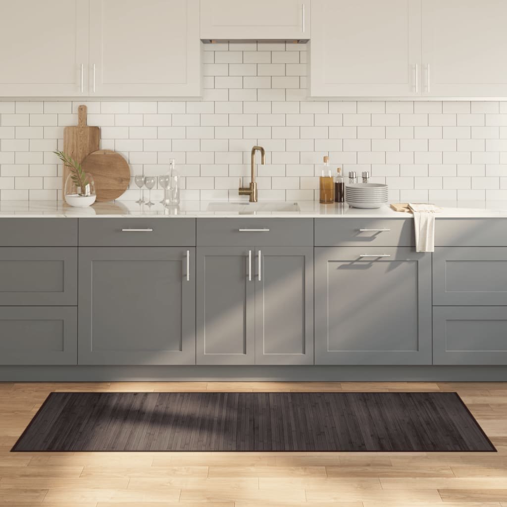 Dywan prostokątny, ciemnobrązowy, 70x200 cm, bambusowy