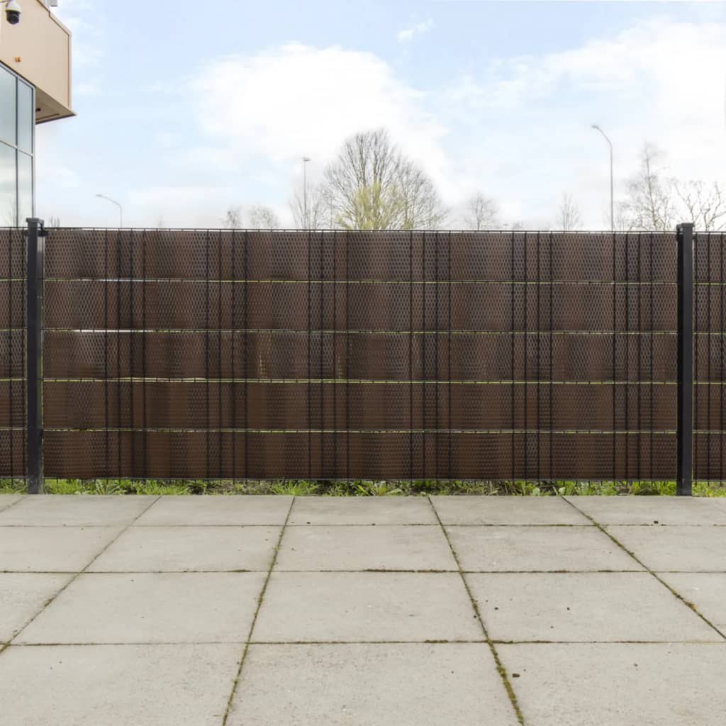 Parawany balkonowe, 10 szt., brązowo-czarne, 255x19cm rattan PE