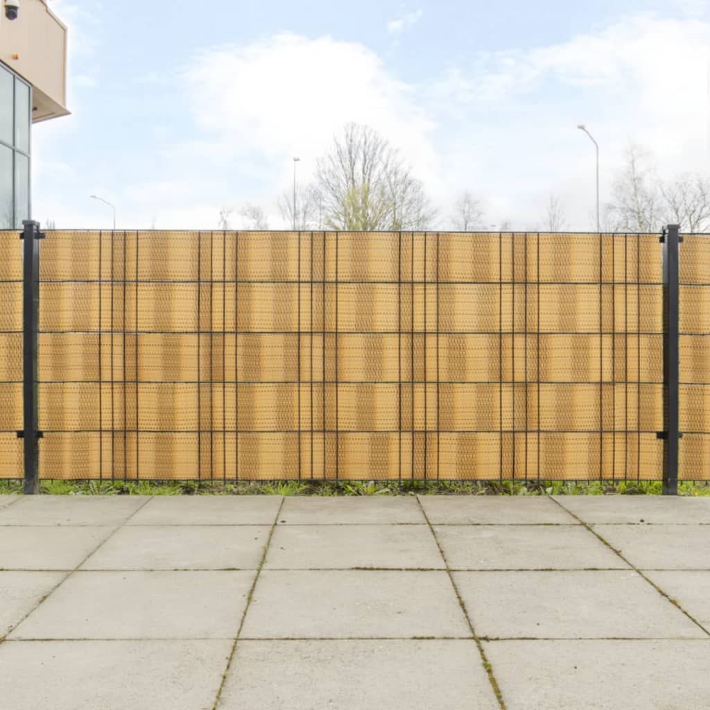 Parawany balkonowe, 10 szt., jasnobrązowe, 255x19 cm, rattan PE