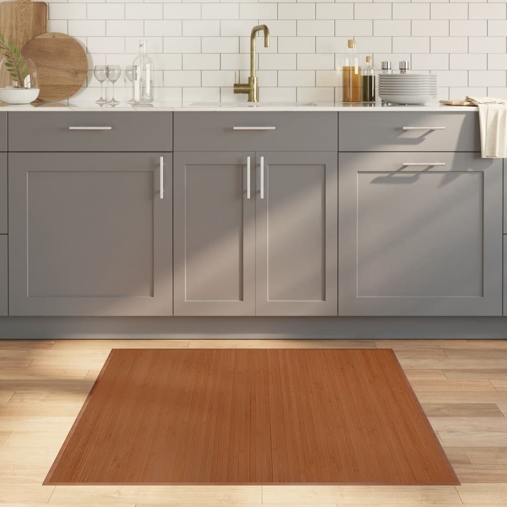 Dywan kwadratowy, brązowy, 100x100 cm, bambusowy