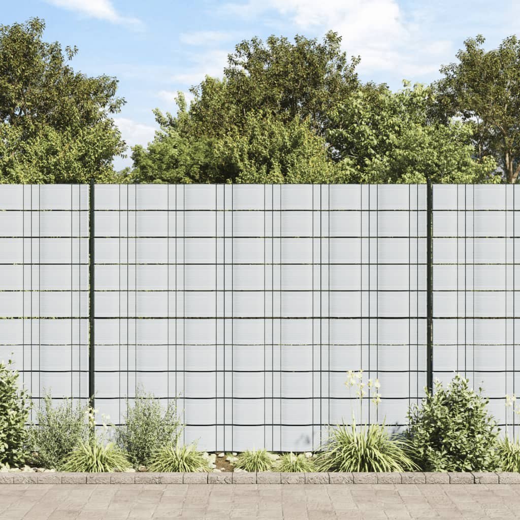 Osłony na ogrodzenie, 10 szt., 252,5x19 cm, jasnoszare, PVC