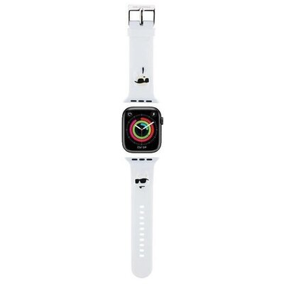Pasek wymienny Karl Lagerfeld Karl and Choupette na Apple Watch 38/40/41mm (KLAWMSLKCNH) Biały