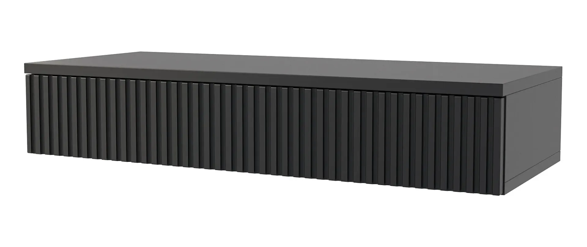 Czarna Toaletka Wisząca Z Ryflowaną Szufladą D7-D55