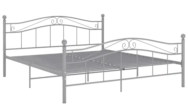 Szare metalowe łóżko industrialne 140x200 cm G6-B38